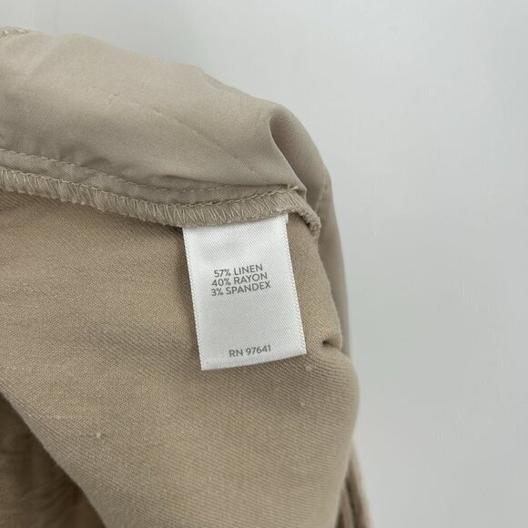 J. JILL Women's Khaki Tan Linen Blend Stretch Straight Leg Office Pants Size 6 - Picture 7 of 7